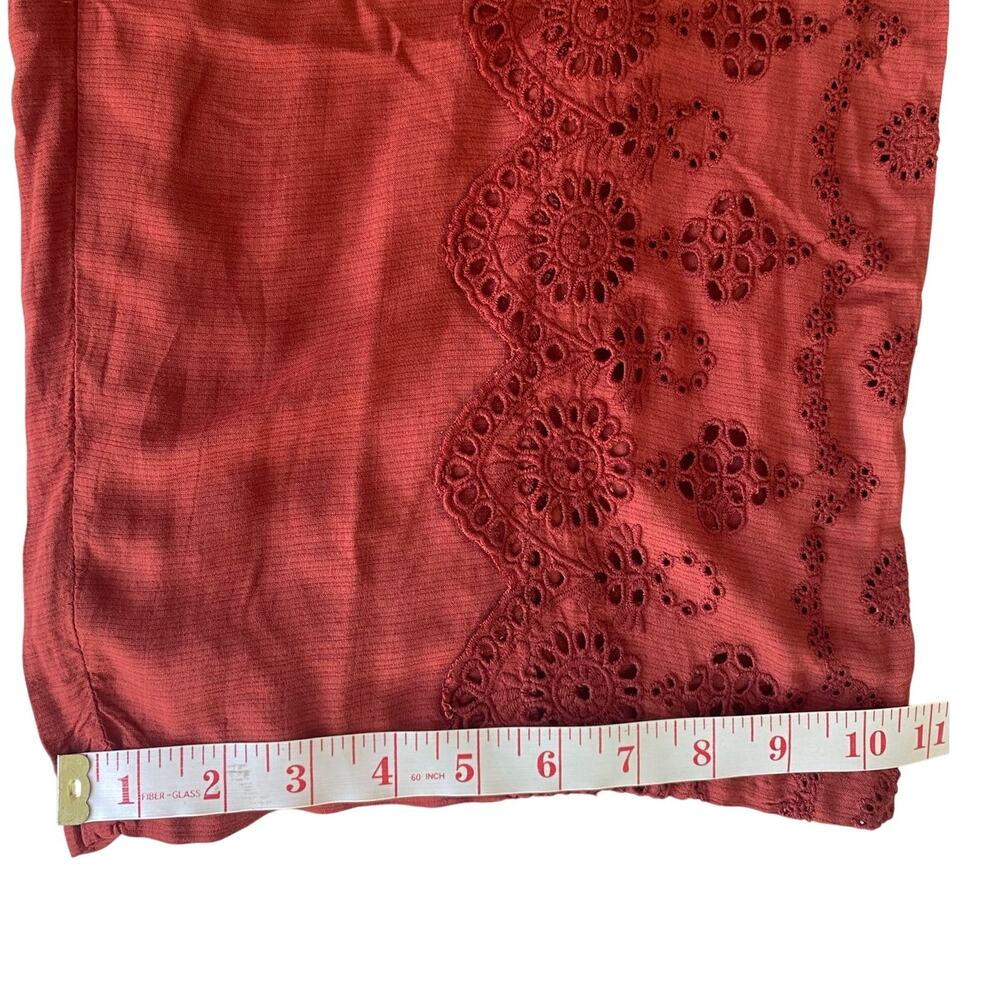 Sundance Suvi Eyelet Wide Leg Pants in Terracotta, Boho, Pockets, Size Small NEW - Picture 10 of 10